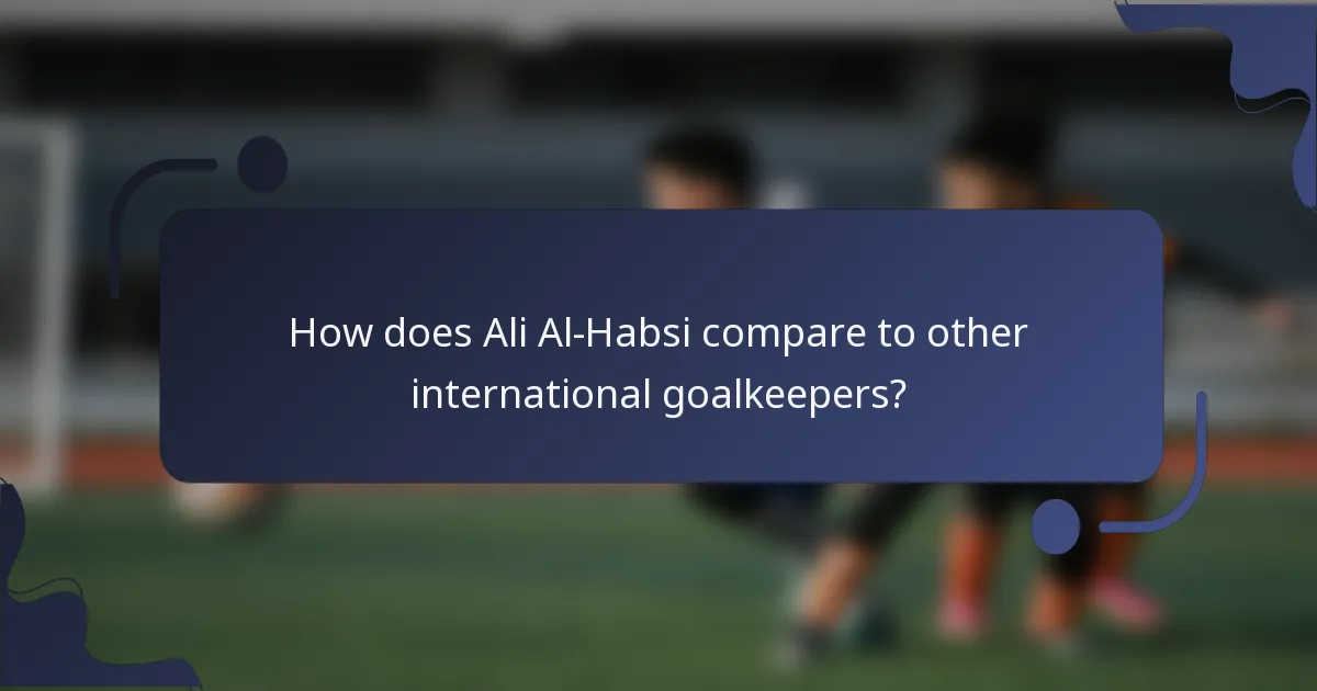 How does Ali Al-Habsi compare to other international goalkeepers?