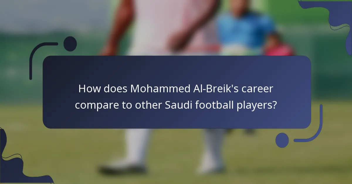 How does Mohammed Al-Breik's career compare to other Saudi football players?
