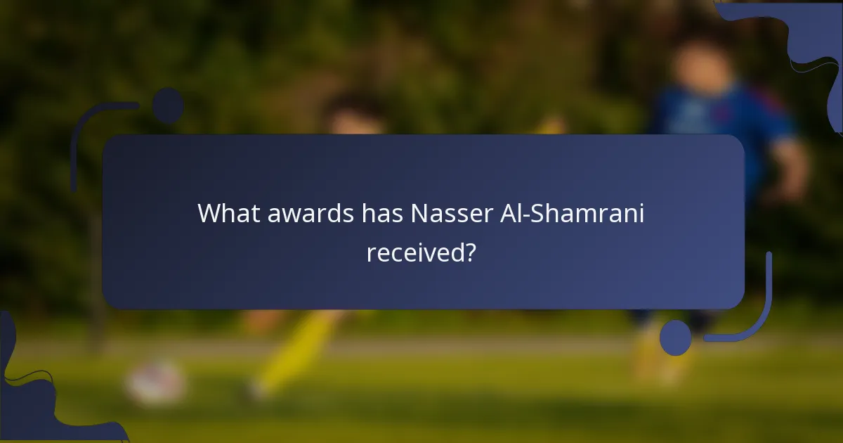 What awards has Nasser Al-Shamrani received?